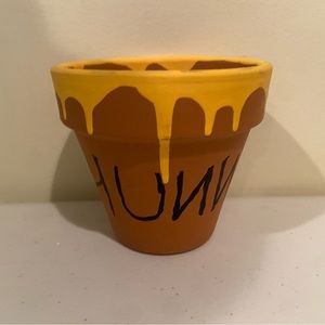 Small hand painted Winnie the Pooh themed “Hunny” pot